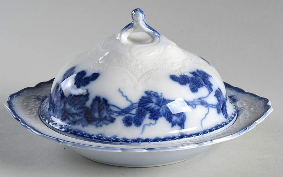 Kenworth (Flow Blue) Round Covered Butter by Johnson Brothers-1