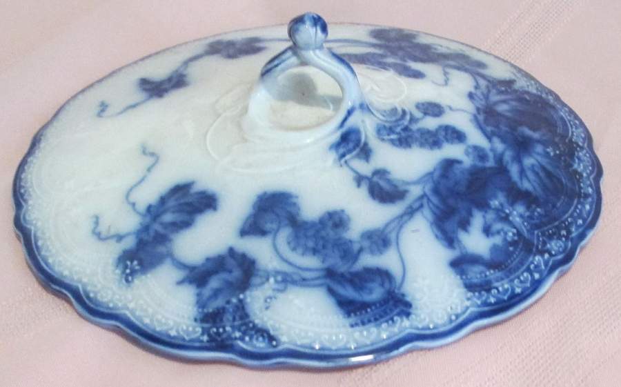 Kenworth (Flow Blue) Lid for Sugar Bowl by Johnson Brothers-1