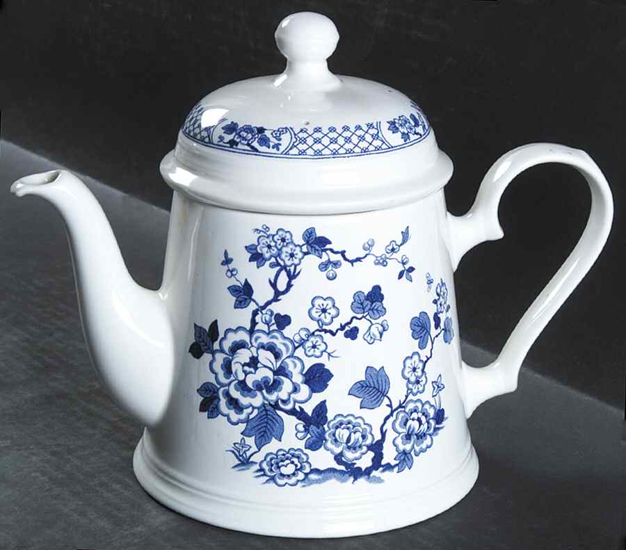 Kyoto Blue and White Teapot & Lid by Johnson Brothers-1