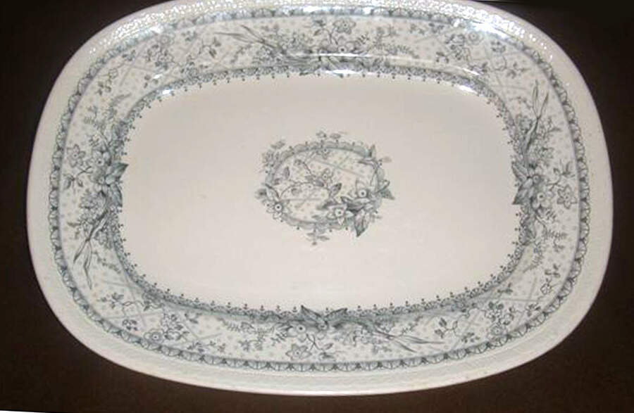 Lace (Older) 14" Oval Serving Platter by Johnson Brothers-1