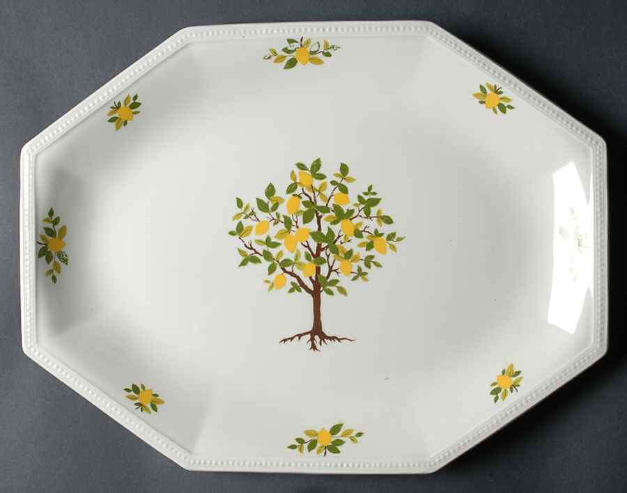 Lemon Tree (Heritage, Octagonal) 13" Oval Serving Platter by Johnson Brothers-1