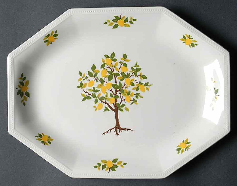 Lemon Tree (Heritage, Octagonal) 11" Oval Serving Platter by Johnson Brothers-1