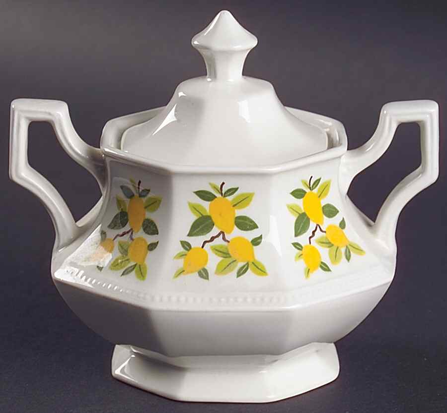 Lemon Tree (Heritage, Octagonal) Sugar Bowl & Lid by Johnson Brothers-1