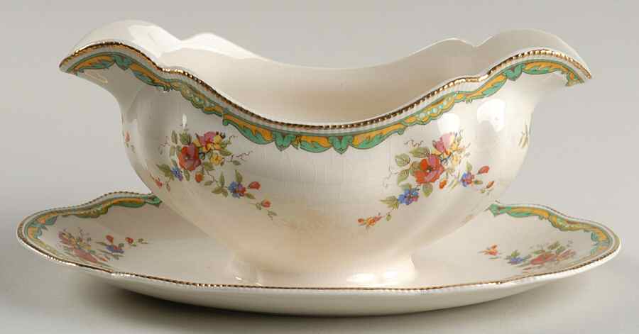 Lichfield Gravy Boat with Attached Underplate by Johnson Brothers-1