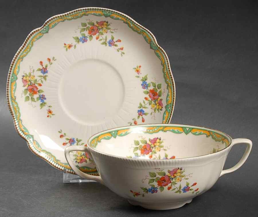 Lichfield Flat Cream Soup Bowl & Saucer Set by Johnson Brothers-1
