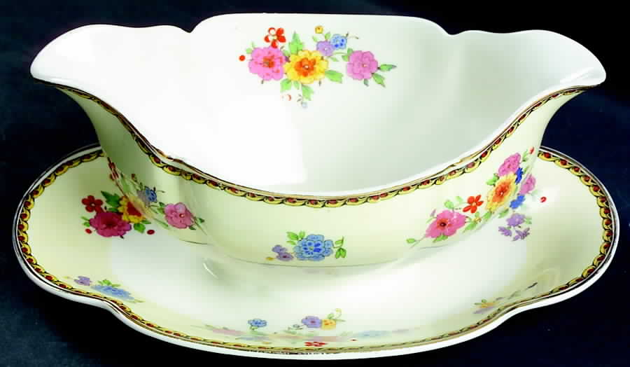 The Lombardy Gravy Boat with Attached Underplate by Johnson Brothers-1