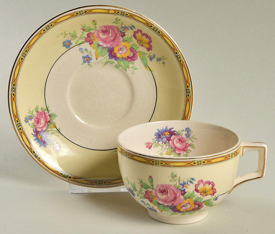 Lorraine Flat Cup & Saucer Set by Johnson Brothers-1