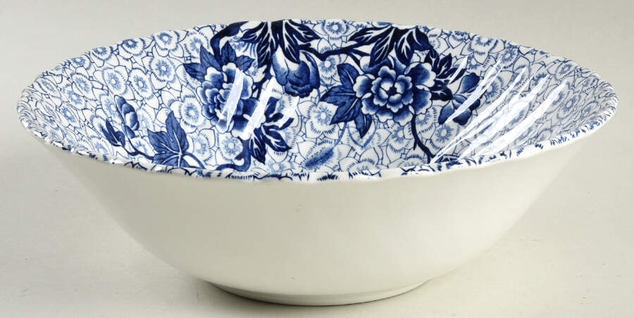 Lotus Blue 8" Round Vegetable Bowl by Johnson Brothers-1