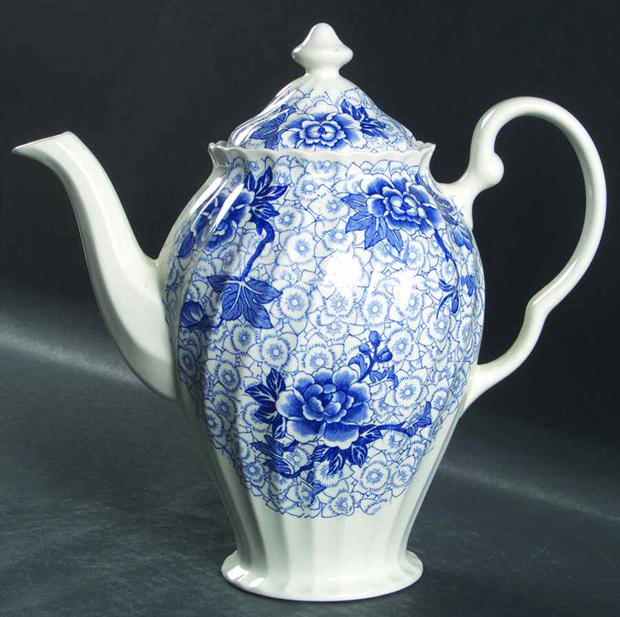 Lotus Blue Coffee Pot & Lid by Johnson Brothers-1