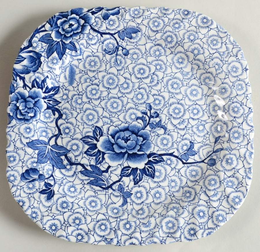 Lotus Blue Square Salad Plate by Johnson Brothers-1