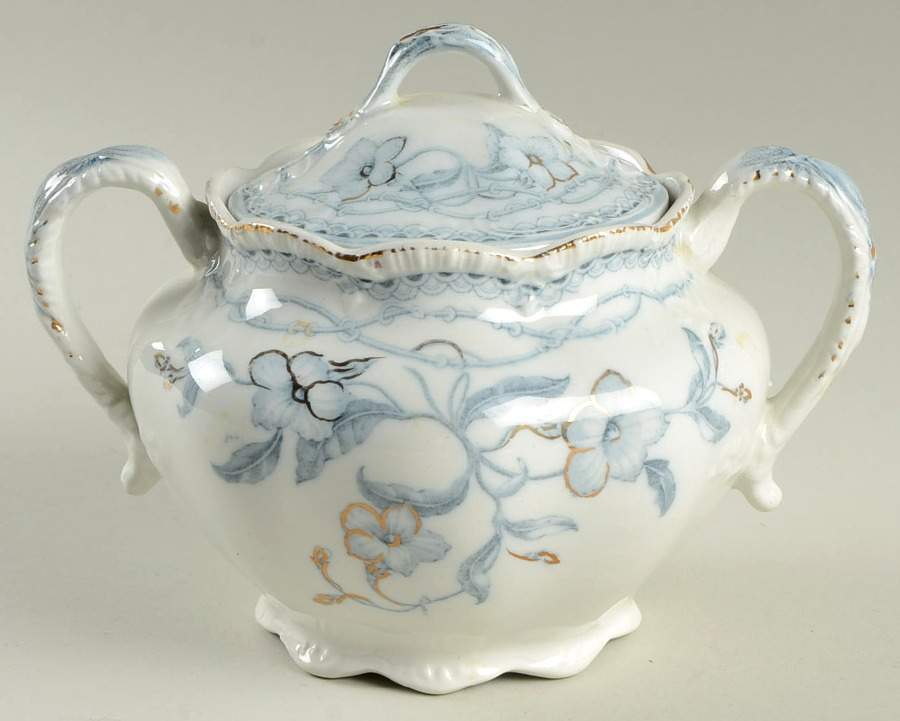 The Lothair (Blue, Gold Accents) Sugar Bowl & Lid by Johnson Brothers-1