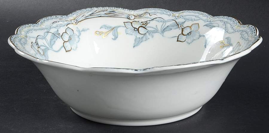 The Lothair (Blue, Gold Accents) 9" Round Vegetable Bowl by Johnson Brothers-1