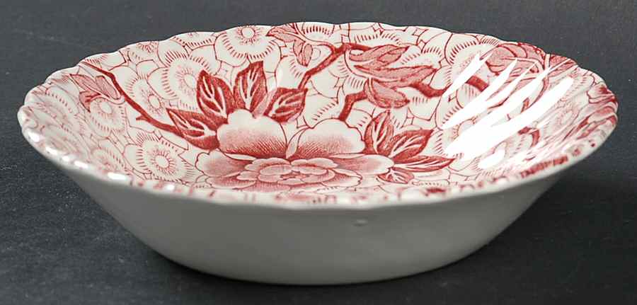 Lotus Red Pink Fruit/Dessert (Sauce) Bowl by Johnson Brothers-1
