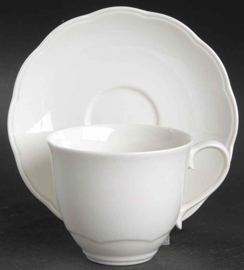 London White Flat Cup & Saucer Set by Johnson Brothers-1