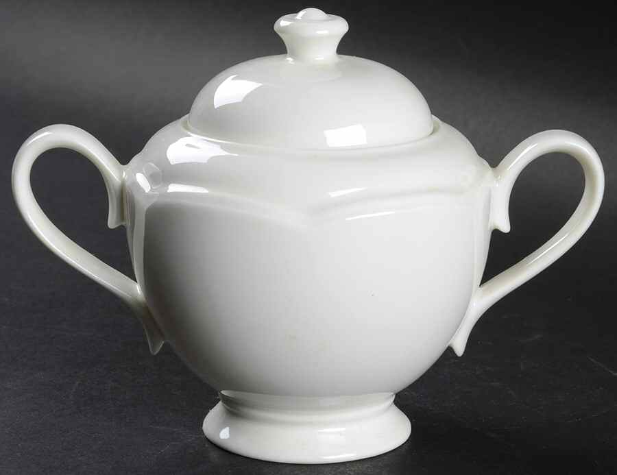 London White Sugar Bowl & Lid by Johnson Brothers-1