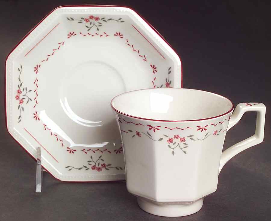 Madison (Heritage Octagonal) Footed Cup & Saucer Set by Johnson Brothers-1