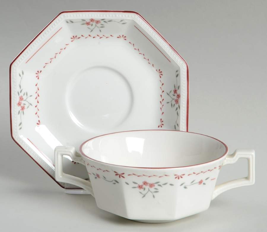 Madison (Heritage Octagonal) Flat Cream Soup Bowl & Saucer Set by Johnson Brothers-1