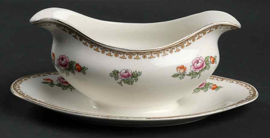 The Madras Gravy Boat with Attached Underplate by Johnson Brothers-1