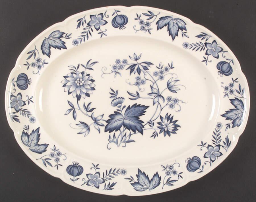 Malvern Blue 16" Oval Serving Platter by Johnson Brothers-1