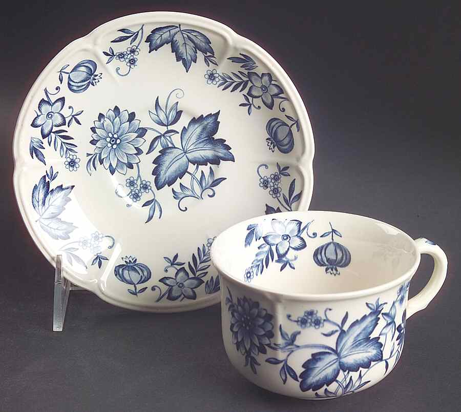 Malvern Blue Flat Cup & Saucer Set by Johnson Brothers-1