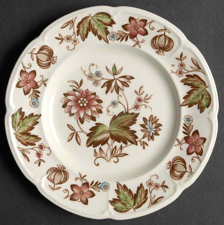 Malvern Brown Multicolor Bread & Butter Plate by Johnson Brothers-1