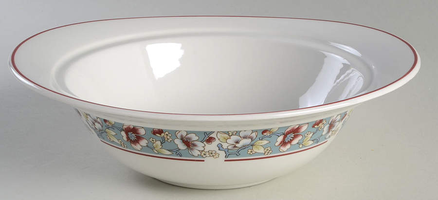 Malvern (Blue Rim) Round Vegetable No Lid by Johnson Brothers-1