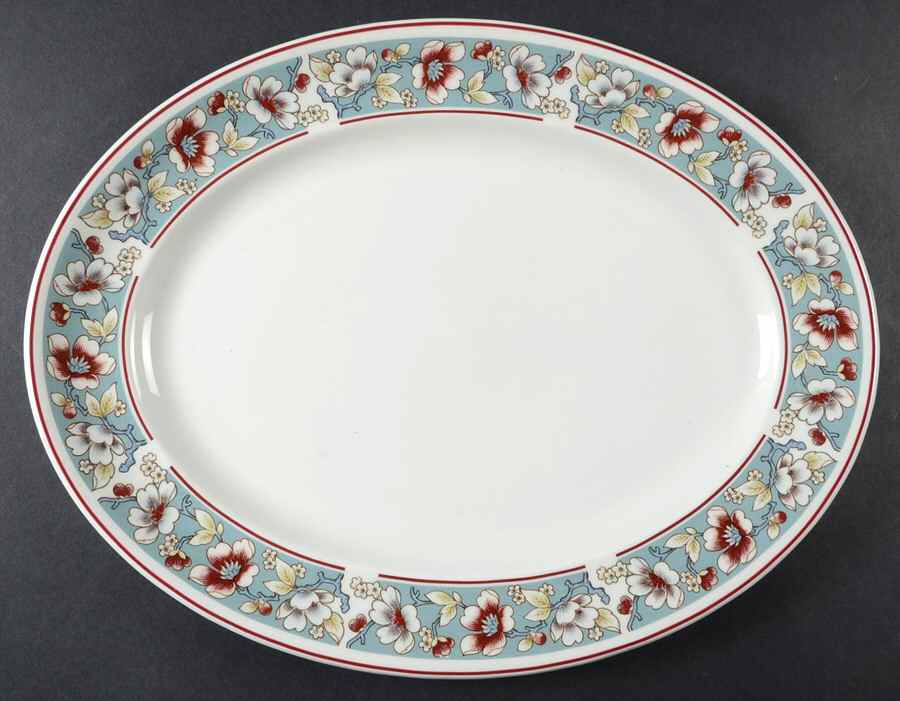 Malvern (Blue Rim) 13" Oval Serving Platter by Johnson Brothers-1