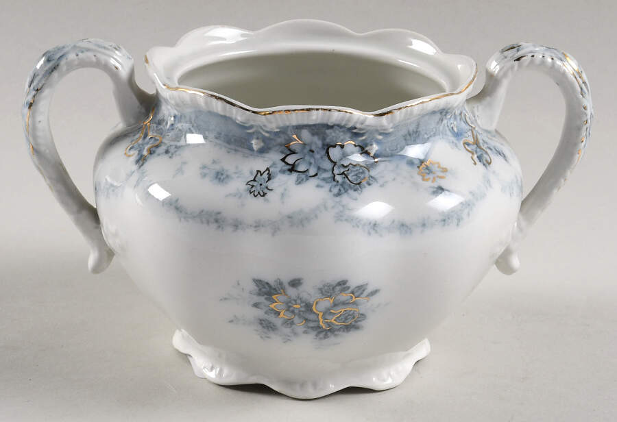 Marlboro Blue Gray (Gold Trim) Sugar Bowl No Lid by Johnson Brothers-1