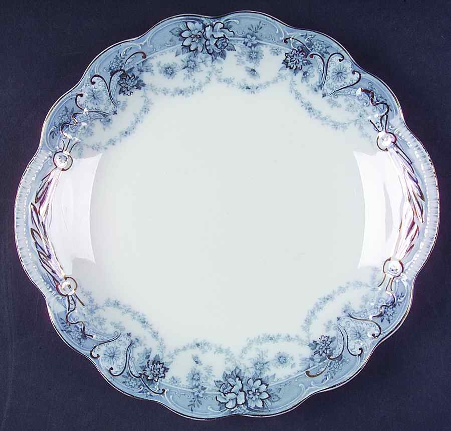 Marlboro Blue Gray (Gold Trim) Handled Cake Plate by Johnson Brothers-1