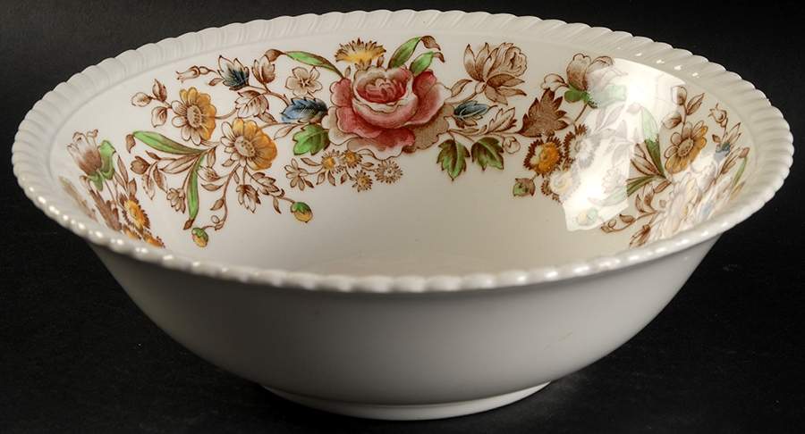 Margaret Rose Brown Multi 8" Round Vegetable Bowl by Johnson Brothers-1