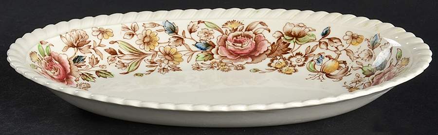 Margaret Rose Brown Multi Relish/Gravy Underplate by Johnson Brothers-1