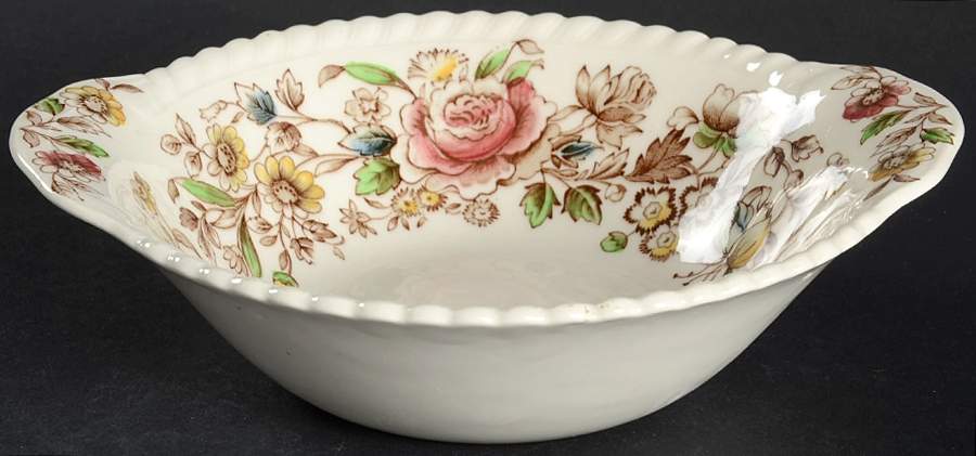 Margaret Rose Brown Multi Lugged Cereal Bowl by Johnson Brothers-1