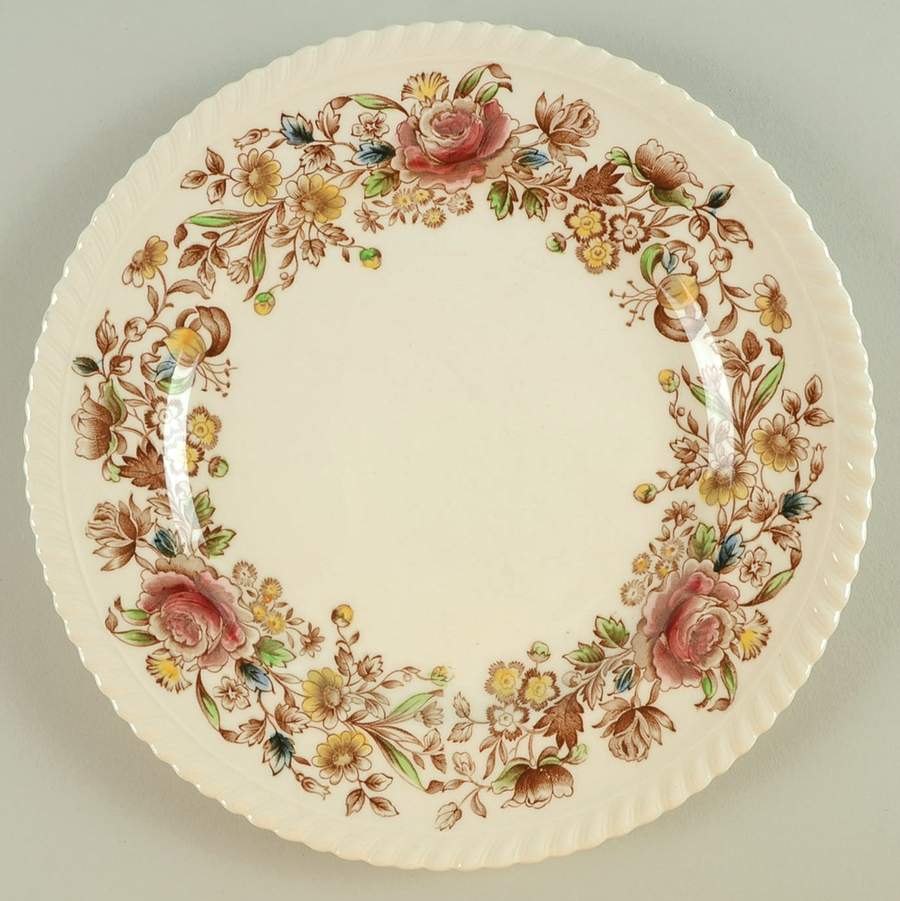 Margaret Rose Brown Multi Luncheon Plate by Johnson Brothers-1