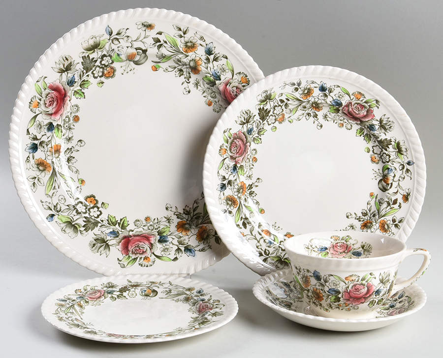 Margaret Rose Green Multicolor 5 Piece Place Setting by Johnson Brothers-1