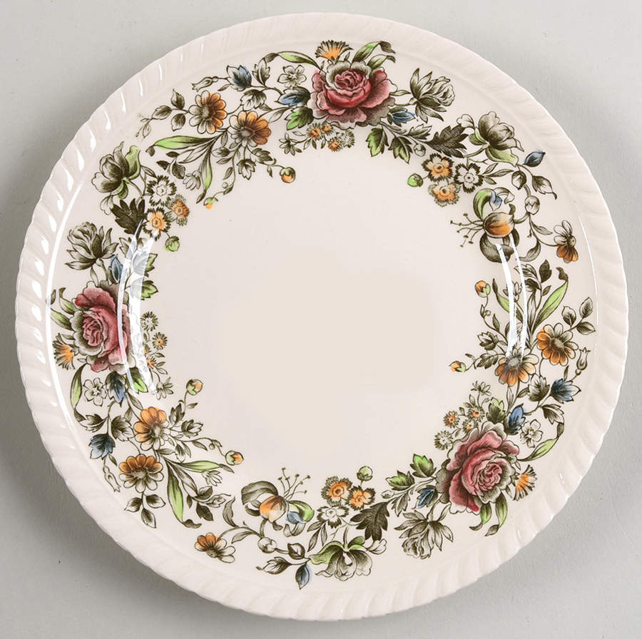 Margaret Rose Green Multicolor Salad Plate by Johnson Brothers-1