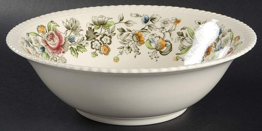 Margaret Rose Green Multicolor 9" Round Vegetable Bowl by Johnson Brothers-1