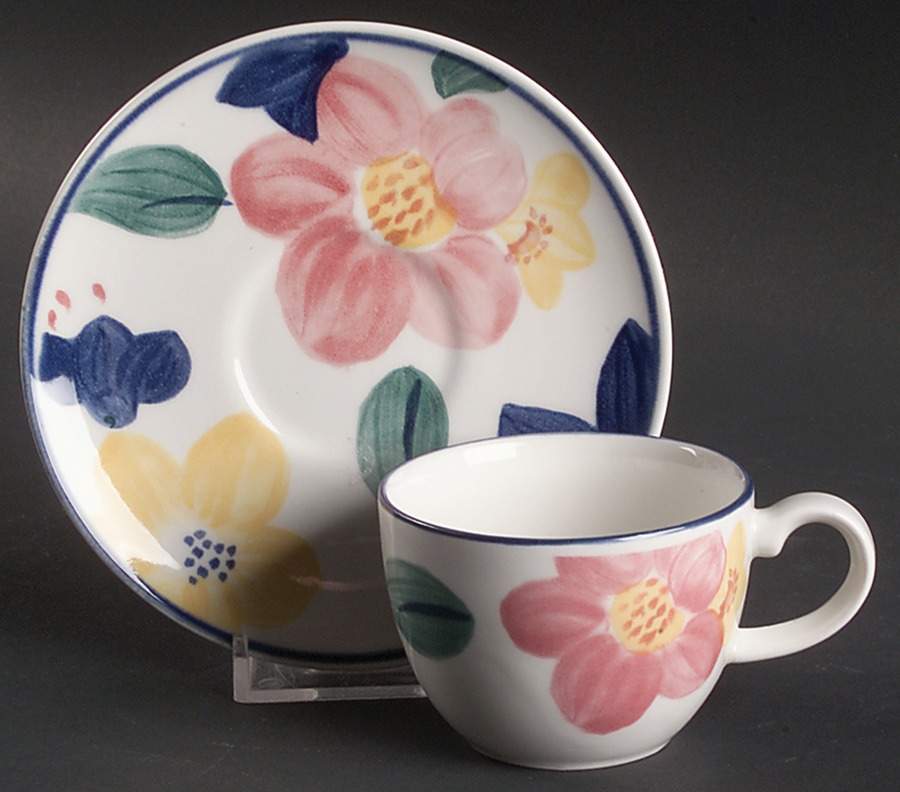 Marie Flat Demitasse Cup & Saucer Set by Johnson Brothers-1
