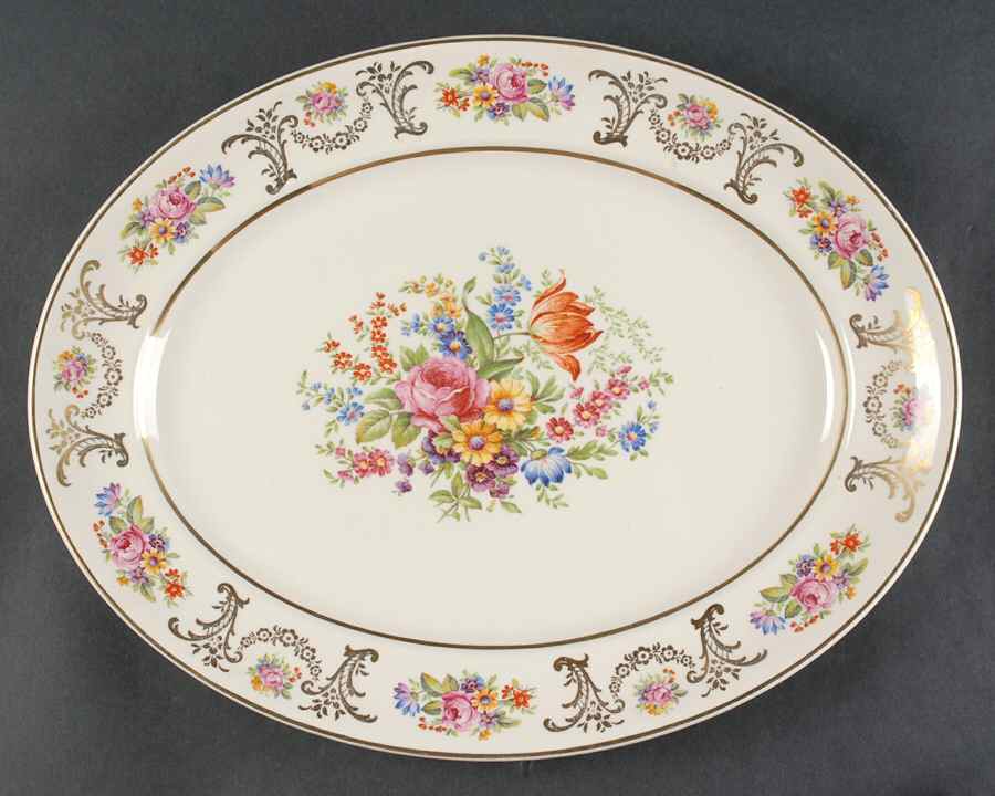 Marlborough 14" Oval Serving Platter by Johnson Brothers-1