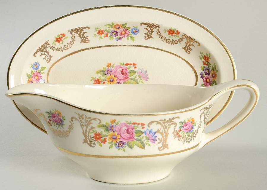 Marlborough Gravy Boat & Underplate/Relish by Johnson Brothers-1