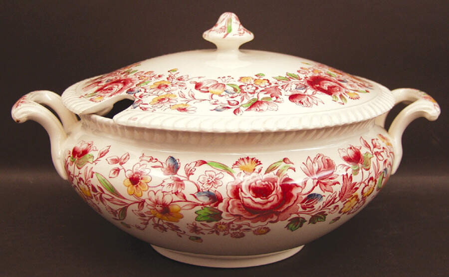 Margaret Rose Pink Multicolor Tureen &  Lid by Johnson Brothers-1