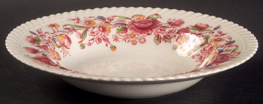 Margaret Rose Pink Multicolor Rim Soup Bowl by Johnson Brothers-1