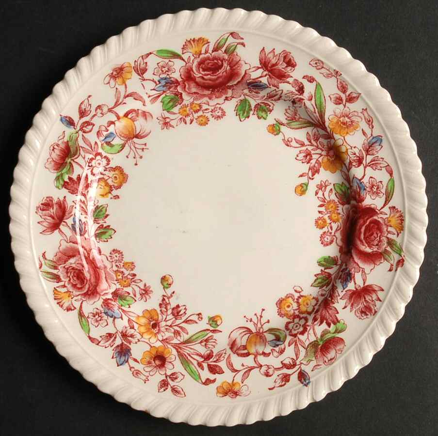 Margaret Rose Pink Multicolor Dessert/Pie Plate by Johnson Brothers-1