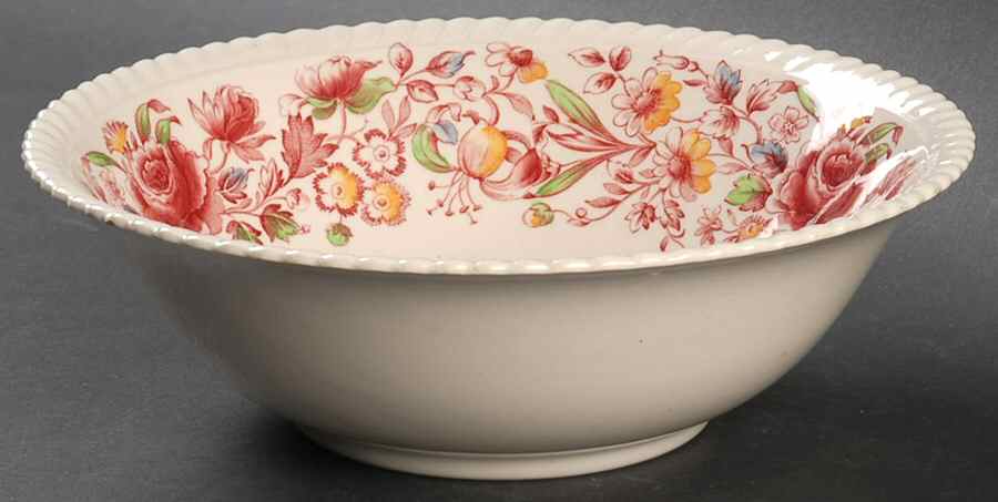 Margaret Rose Pink Multicolor 8" Round Vegetable Bowl by Johnson Brothers-1