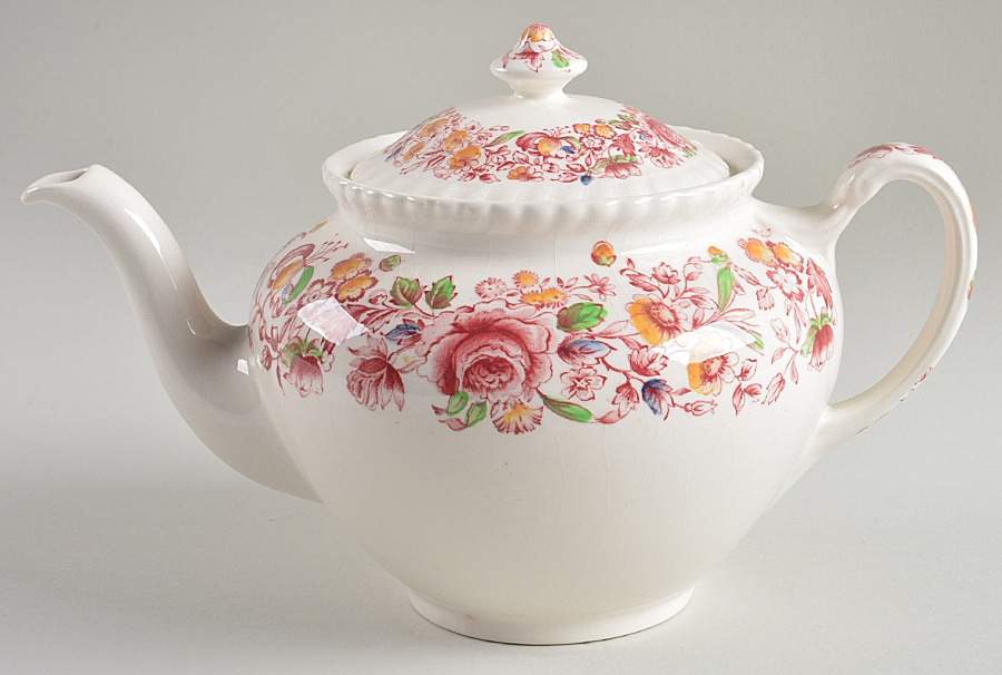 Margaret Rose Pink Multicolor Teapot & Lid by Johnson Brothers-1