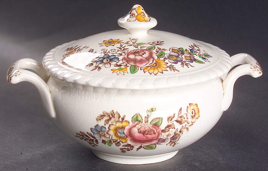 The Marquis (Windsor Ware) Sugar Bowl & Lid by Johnson Brothers-1
