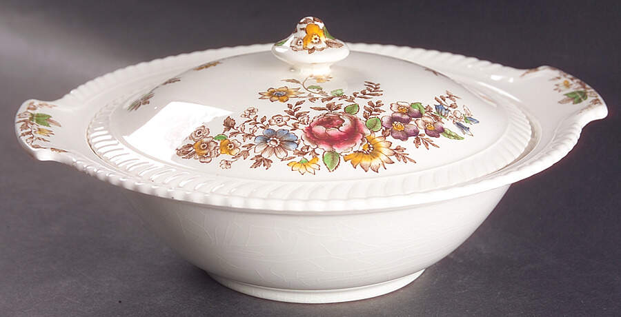 The Marquis (Windsor Ware) Round Covered Vegetable by Johnson Brothers-1