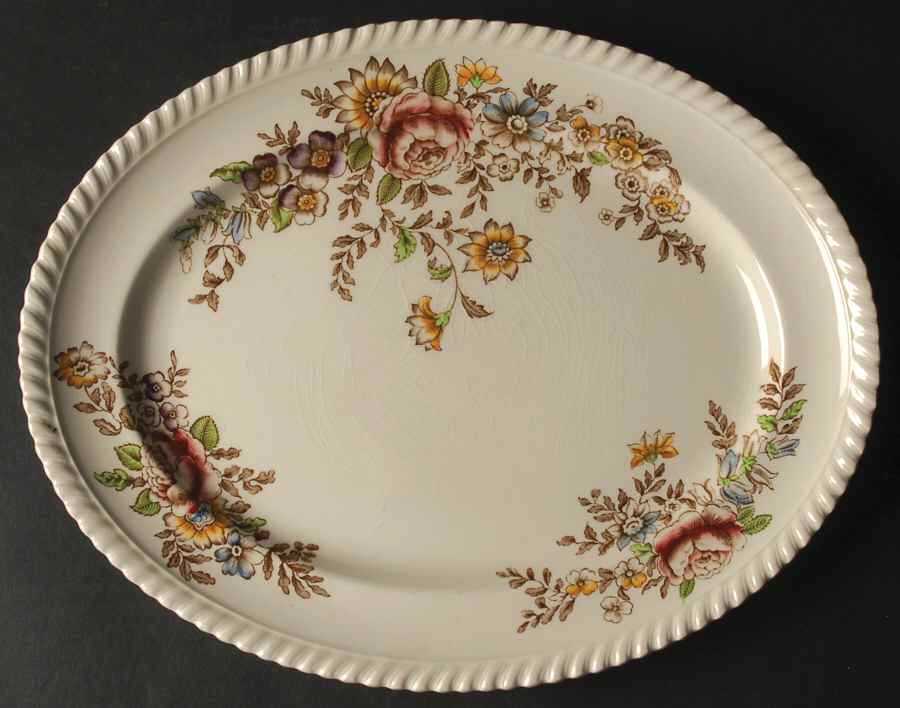 The Marquis (Windsor Ware) 12" Oval Serving Platter by Johnson Brothers-1