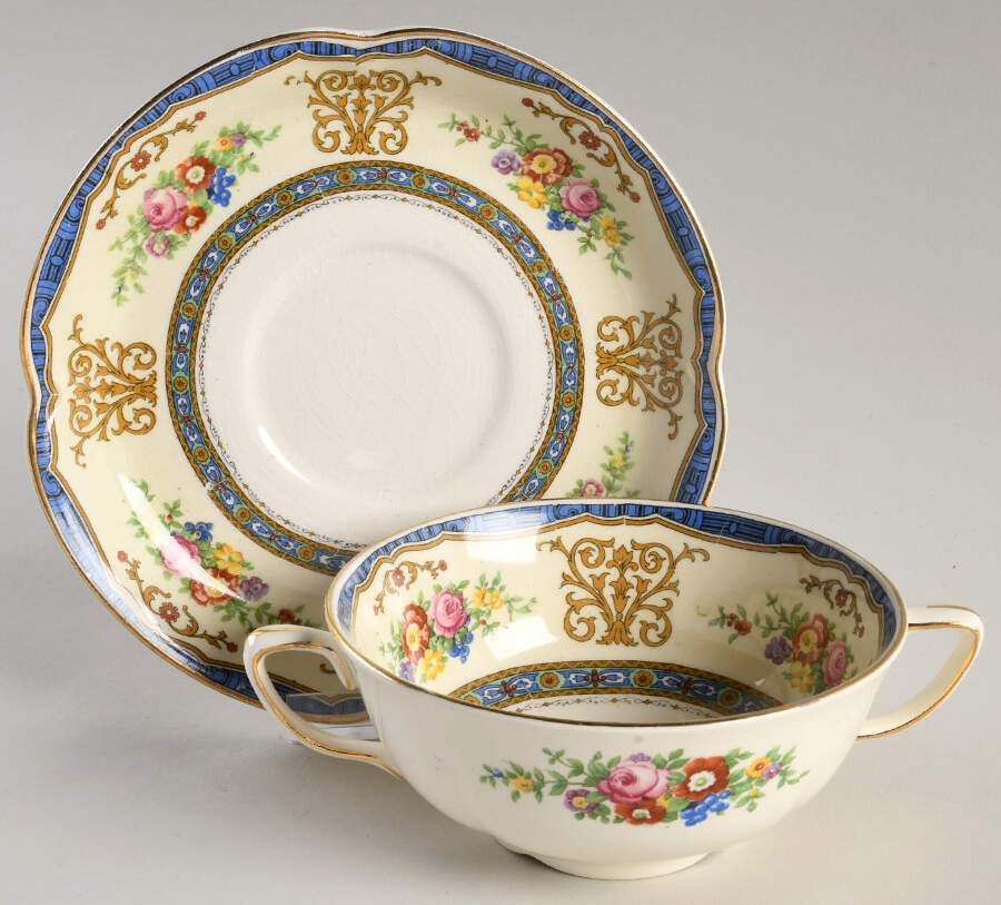 The Marquis (Pareek) Flat Cream Soup Bowl & Saucer Set by Johnson Brothers-1