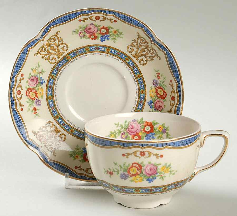 The Marquis (Pareek) Flat Cup & Saucer Set by Johnson Brothers-1