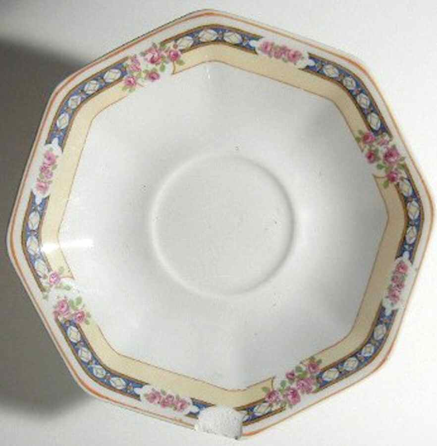 The Mayfair (Pink Roses, Mustard Trim) Saucer by Johnson Brothers-1
